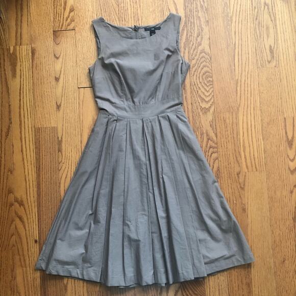 H&M A-Line Taupe Lined Sleeveless Hidden Zipper CottonDress Women’s Size 2 - Picture 11 of 11